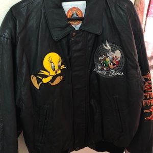 vintage tweety bird leather jacket